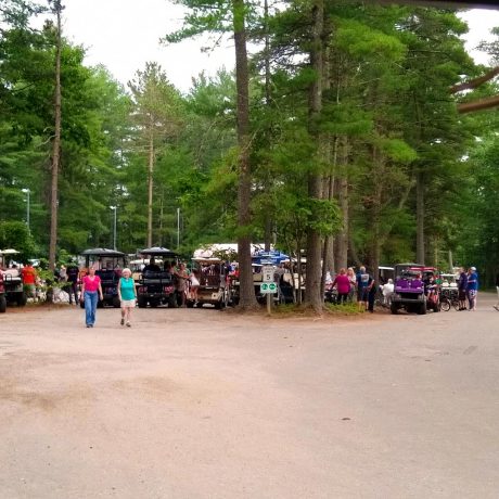 people walking on campground